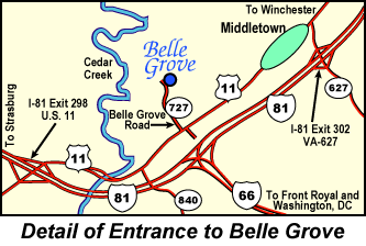 Detail Map of Belle Grove Entrance